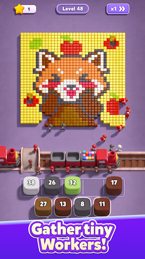 BlockFlow worker and fox puzzle level
