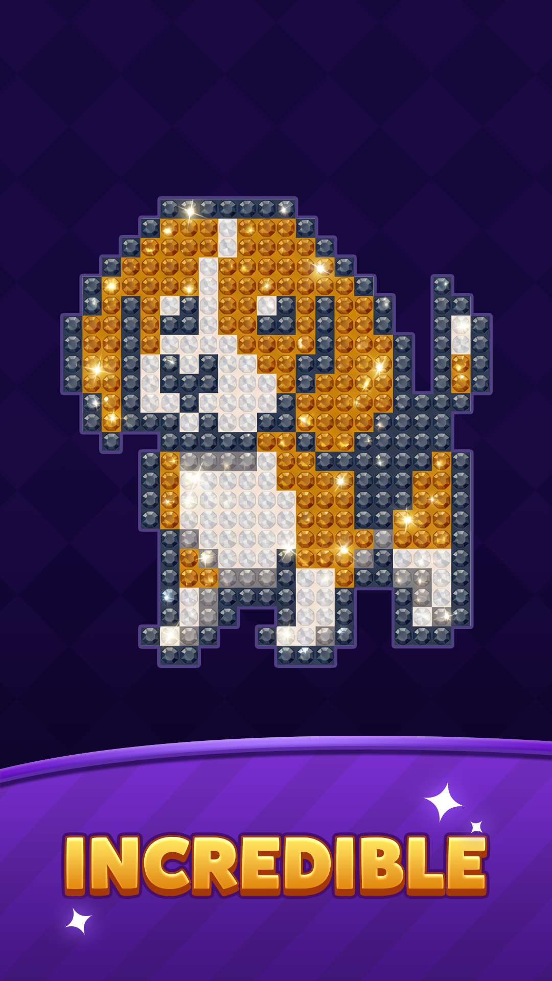 Gem Coloring Match sparkling character pixel artwork